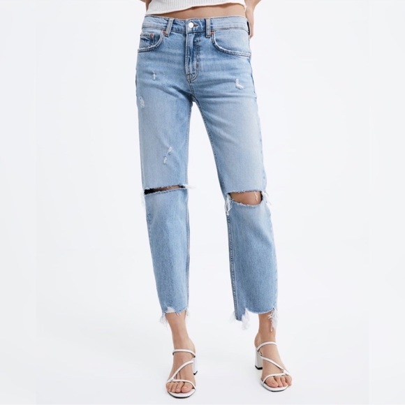 ZARA Slim Boyfriend Cut Sz:2 - Picture 7 of 9